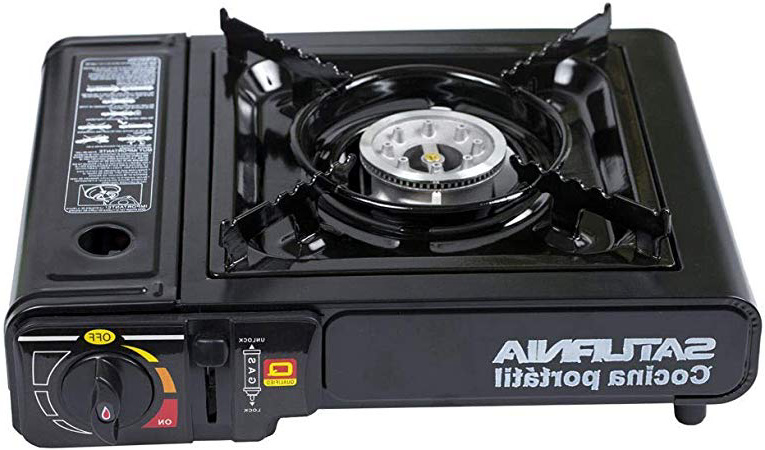Saturnia 8140120 Cocina Gas Papillon a Cartucho con Maletin, Negro