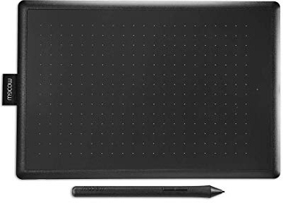 Wacom "One by Wacom" Medium - Tableta gráfica con lápiz digital sensible a la presión, Compatible con Windows y Mac, Color negro y rojo