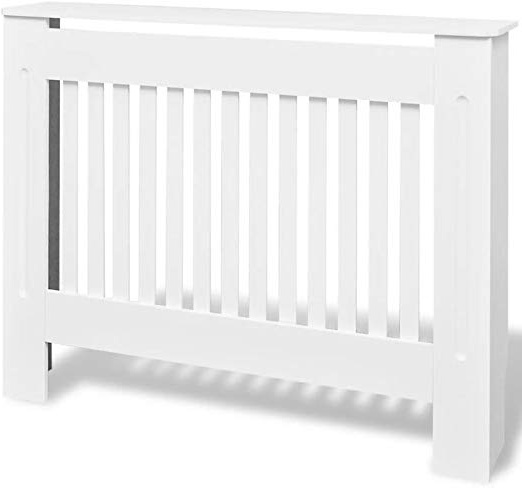 Nishore Mueble Cubierta para Radiador Cubre Radiador Moderno MDF 112 x 19 x 81 cm (Blanco)