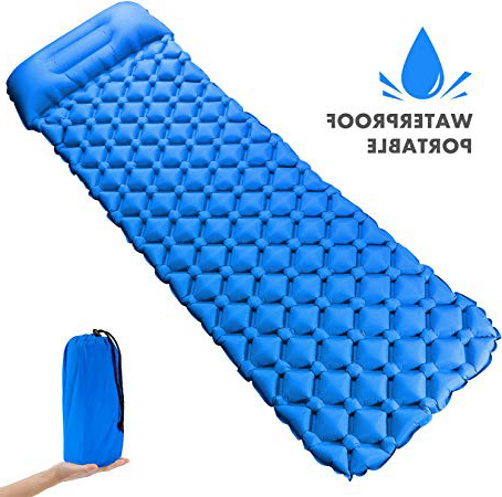 Colourstone Esterillas Inflables, Portátil Ultraligera Impermeable Colchón de Aire Acampada con Almohada de Nylon para Viajes Senderismo Camping Playa Piscina, Azul
