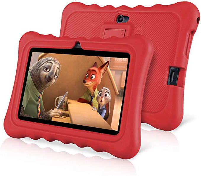 Ainol Q88-(tablet para niños con wifi de 7 pulgadas,Tablet infantil de Android 7.1, regalo para niños,Quad Core 1GB+8GB,Soporta Tarjeta TF 64GB,doble cámara,juegos educativos) Rojo