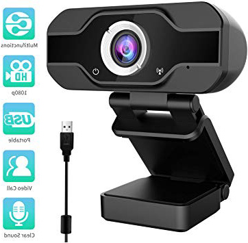 Aiglam Webcam, Webcam PC 1080P Cámara Web de Alta Definiciócon micrófono Reductor de Ruido y corrección de iluminación automática Web CAM de USB Plug and Play (Negro 1)
