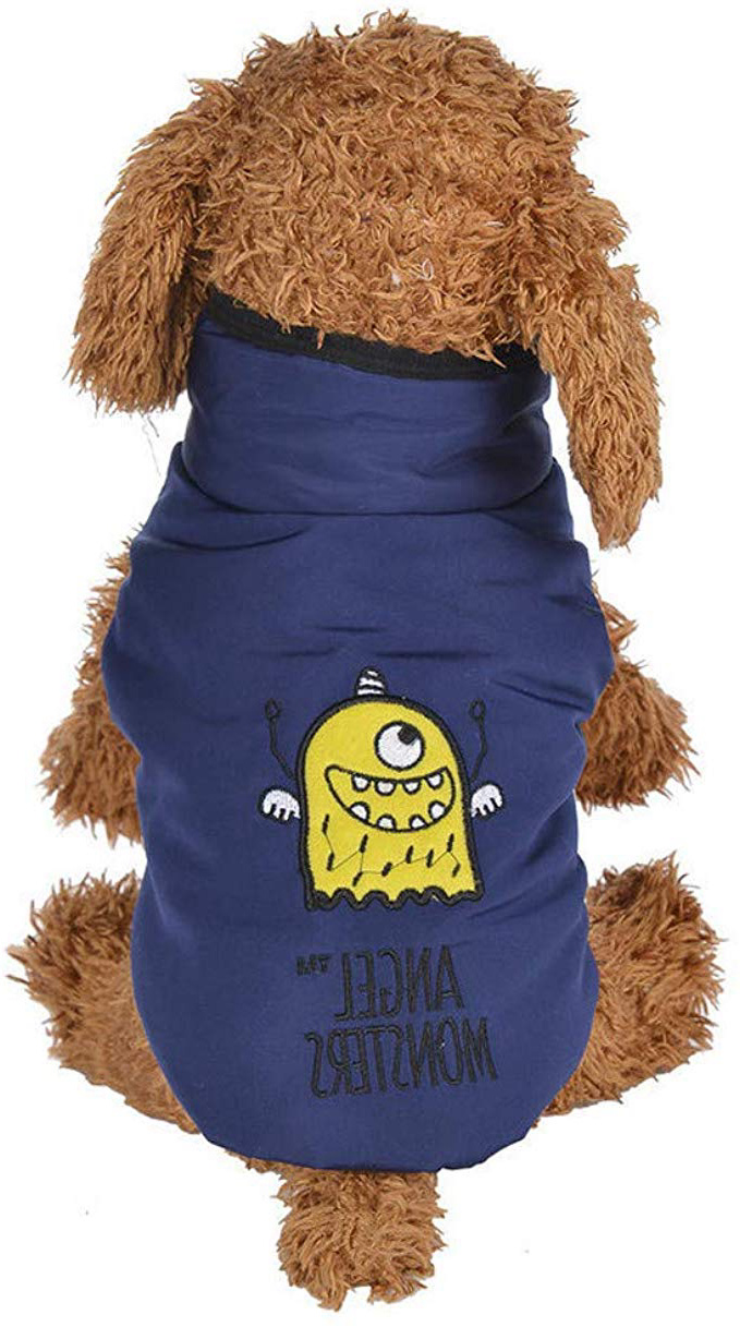Ropa para Mascotas,Dragon868 Invierno Caliente Ángel Monstruos Impresos Acolchado Engrosamiento Chaleco Abrigo para Perros de Mascota