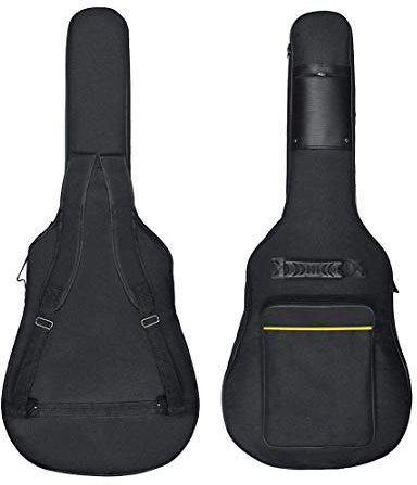 Wuudi 41“ Bolsa de guitarra,funda de guitarra impermeable, con doble correa ajustable para el hombro, estuche de guitarra, Negro