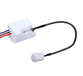 Garza Power - Detector de Movimiento Infrarrojos Integrable, Ángulo de Detección 360º, color Blanco