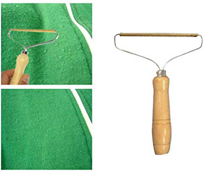 Removedor de pelusa, afeitadora para ropa, máquina de afeitar manual con herramienta de corte con rasguño, removedor portátil de madera para pelusa para restaurar el suéter y las telas removedor