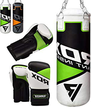RDX Saco de Boxeo Niños Relleno MMA Muay Thai Kick Boxing Artes Marciales con Guantes Entrenamiento Junior Punching Bag