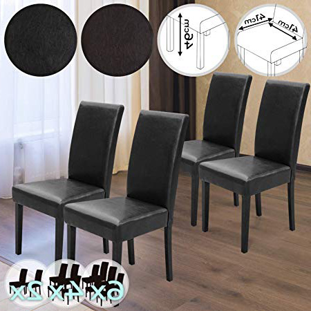 MIADOMODO Juego de Sillas de Comedor - 2/4/6 uds, con Estructura de Madera, Asiento Acolchado y Respaldo Alto, Tapizadas en Cuero Artificial, Color a Elegir - Muebles de Salón y Cocina de Polipiel