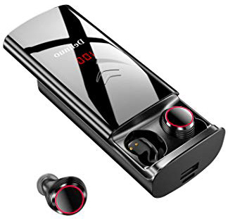 Auriculares Deportivos Delinuo con Cierre Deslizante 2019: Auriculares inalámbricos con Bluetooth 5.0 con batería de 6000 mAh / IPX6 / micrófono/Pantalla Digital.