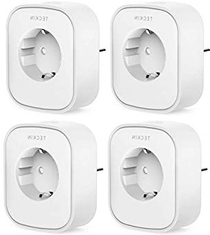 Enchufe Inteligente wifi TECKIN Inalámbrico Smart Mini Monitor de Energía del Zócalo del Interruptor Compatible con Alexa Echo Google Asistente, no se requiere Hub, con Control Remoto (4 PACK)
