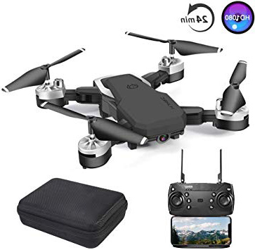 3T6B Drone Plegable con Cámara 1080P HD 5 megapíxeles, Avión WiFi FPV por Control Remoto, Cuadricóptero con Foto Gestual, Dron Sensor de Gravedad, Volando por 24 minutos, Control Remoto de Voz