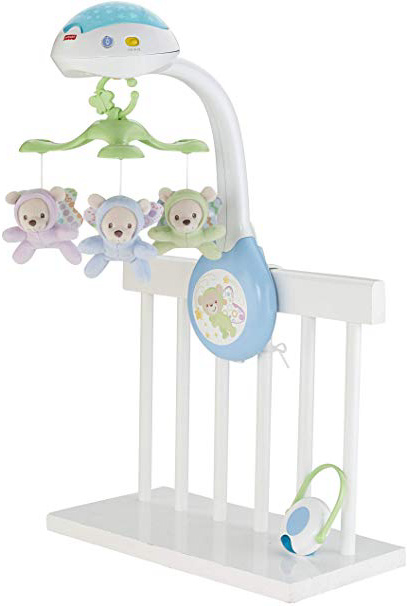 Fisher-Price Móvil ositos voladores, juguete de cuna proyector para bebé (Mattel CDN41)