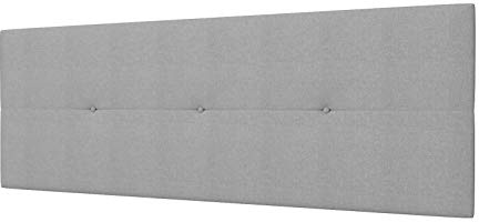 LA WEB DEL COLCHON Cabecero de Cama tapizado Acolchado Camile 160 x 55 cms Apto para Camas de 140, 150 y 160 Textil Poliester Gris Claro Incluye herrajes para Colgar con regulador de Altura