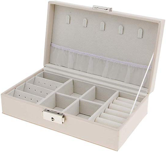 IPOTCH Caja Joyero Organizador de Joyerías Estuche para Almacenamiento de Joyas Anillos Pendientes