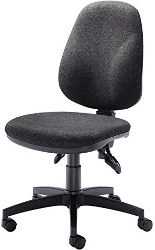 office hippo Deluxe Silla de Oficina (Respaldo Alto), Silla de Escritorio, Tela, Gris Oscuro, 61x61x97 cm