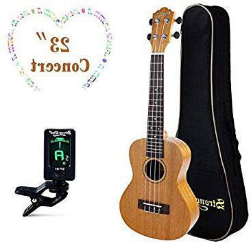 Strong Wind Ukelele Concierto 23 Pulgadas de Caoba Natural con Profesional Kit de Funda, Afinador para Principiantes