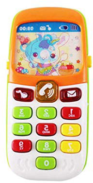 Gereton - Teléfono de juguete para niños y bebés, regalo educativo con iluminación de voz, funciona con pilas