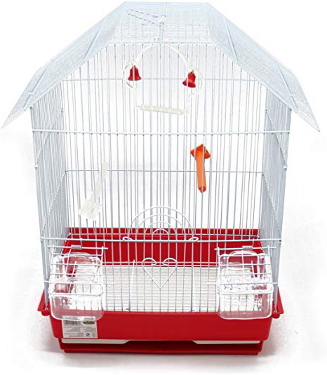 BPS Jaula Pájaros Metal con Comedero Bebedero Columpio Saltador Cubeta Color envia al Azar 34.5 x 28 x 46 cm BPS-1152