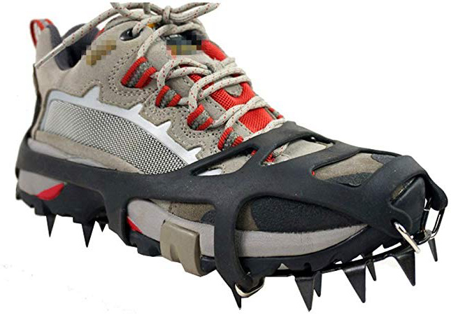 TourKing Winter Ice Traction Cleats Universal 18 dientes, equipo de escalada Crampones Pinzas para hielo Crampon Ice Snow Ground Antideslizante
