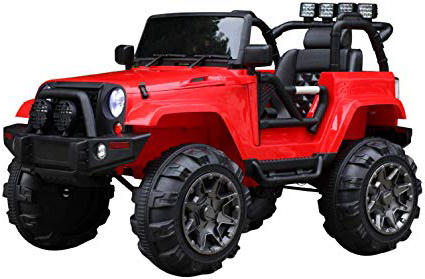 Homcom Coche Eléctrico para Niños 3-8 Años Todoterreno con Mando a Distancia MP3 Luces y Sonidos Asiento de Cuero Apertura de Puerta 128x78x76cm Carga 30kg