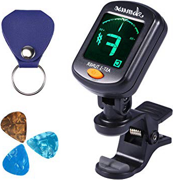 Asmuse Afinador de Guitarra Guitar Tuner Sintonizador de Cromático Para Guitarra Bajo Eléctrica Violín Ukulele Modos 360°LCD Pantalla-AST01