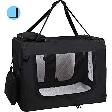MC Star Transportin para Perros Gatos Mascotas Plegable Portátil Impermeable Tela Oxford Portador Bolsa de Transporte para Coche Viaje, L 70 x 52cm Negro