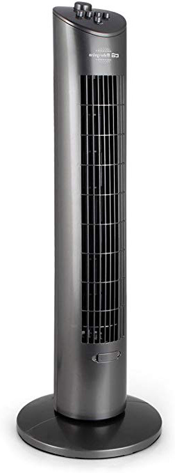 Orbegozo TW 0850 – Ventilador de torre con temporizador, bandeja para esencias, 3 velocidades, movimiento oscilante y 60 W de potencia