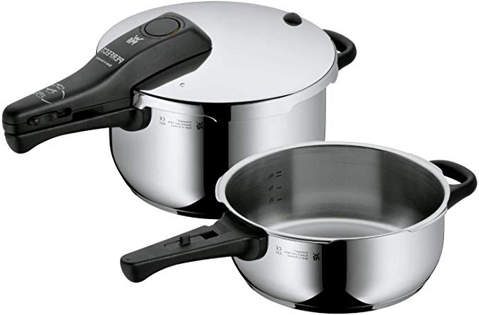 
                
                    
                    
                

                
                    
                    
                        WMF Perfect - Set de 2 Ollas Rápidas de  de 4.5 y 3 litros, Acero Inoxidable Pulido, fabricada en Alemania, Fabricada en Cromargan, Certificación de seguridad GS
                    
                

                
                    
                    
                
            