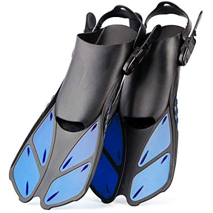 Wsobue Aletas de Buceo, Aletas de Snorkel para Hombres y Mujeres, Aletas de Natación Ajustables de Talón Abierto para Nadar, Bucear y Snorkeling