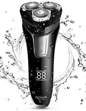 FLYCO Afeitadora Electrica Hombre FS377EU, Máquina de Afeitar Inteligente con Display Digital, Uso en Húmedo y Seco, Bloqueo Inteligente con Funda de Viaje