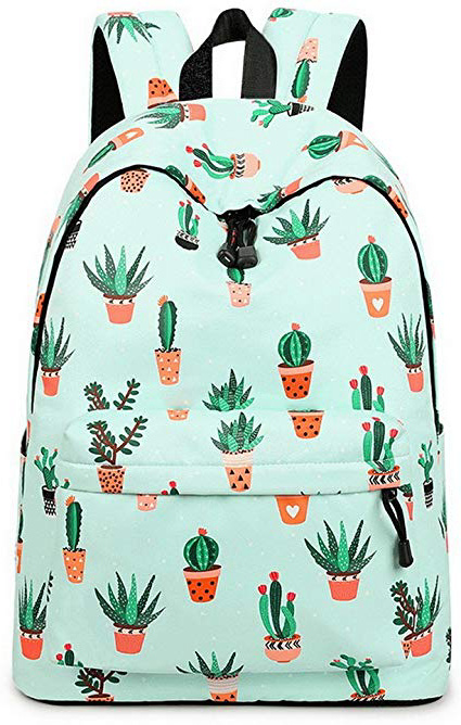Acmebon Mochila Escolar de Ocio Ligera y Moderna - Cartera Escolar para Niñas y Niños con Lindo Estampado Cactus 626