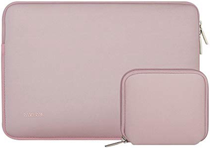 MOSISO Funda Protectora Compatible con 13-13.3 Pulgadas MacBook Air/MacBook Pro Retina/2018 Surface Laptop 2/Surface Book 2/1, Bolsa Blanda de Neopreno Agua Repelente con Pequeño Caso, Bebé Rosa