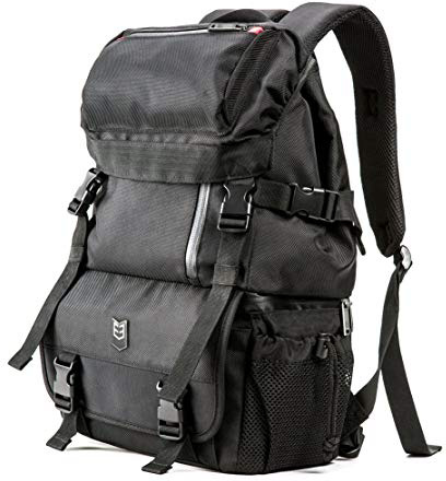 EveCase Mochila para Cámaras réflex, Lentes y Accesorios, Cabe Tablet de 10 Pulgadas, Color Negro