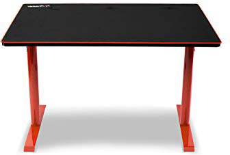 Arozzi Arena Leggero Rojo - Escritorio (Derecho, Rectangular Shape, MDF, Acero, Microfibra, Rojo)