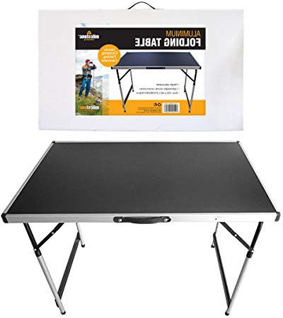 Mesa Plegable de Aluminio Milestone Camping - Negra