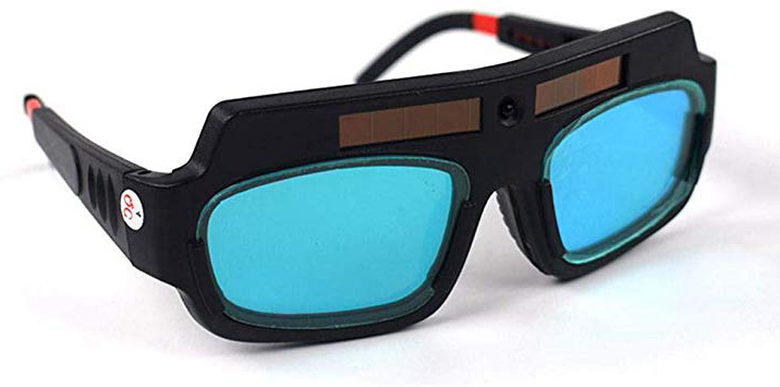 TEEPAO Gafas de Soldar Luz Automática de Energía Solar, Gafas de Protección para Soldar, Doble Filtro para Evitar Daños de Soldadura en los Ojos