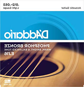 D'Addario EJ16 - Juego de Cuerdas para Guitarra Acústica de Fósforo/Bronce, 012' - 053, Naranja