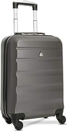 Aerolite ABS Maleta Equipaje de mano cabina rígida ligera con 4 ruedas, 55cm, Gris oscuro
