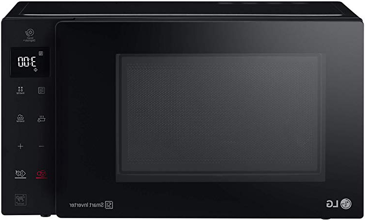 LG MH6535GIB - Microondas Grill Smart Inverter, Microondas 1000 W, Grill 900 W y 25 L de capacidad (476 x 272 x 388 mm), color negro transparente