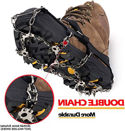 19 Dientes de Acero Inoxidable de Crampones Antideslizante Raquetas de Nieve,al Aire Libre de Esqui de Senderismo en Tipos Variedad de Terreno - by EnergeticSkyTM