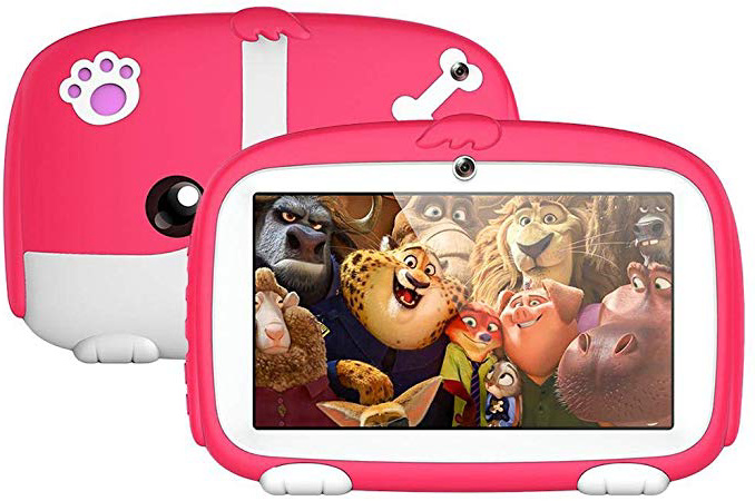 MOGOI Tableta Portátil para Niños de 7 "HD, Almohadilla de Aprendizaje para Niños con Funda de Silicona a Prueba de Niños (Quad Core, 8GB, Playstore para Youtube, IWAWA)