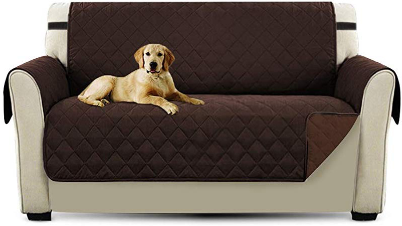 PETCUTE Cubre para Silla Fundas de Sofa Protector de sofá o sillón, Dos o Tres plazas Marrón 2 plazas
