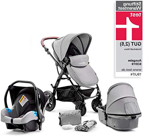 Kinderkraft Moov silla multifuncional 3en1 silla de paseo y silla de coche gris
