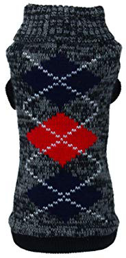 Handfly Plaid - Sudadera de punto para mascota, chaqueta cálida de invierno para mascotas, perros, cachorro, jersey, jersey para gatos y perros pequeños y medianos