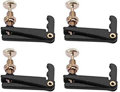 4 unidades 4/4-3/4 profesional Violín Uso chapado de hierro Violín afinadores Spinner Ajustador Cuerdas Ganchos para Violín Instrumento Musical