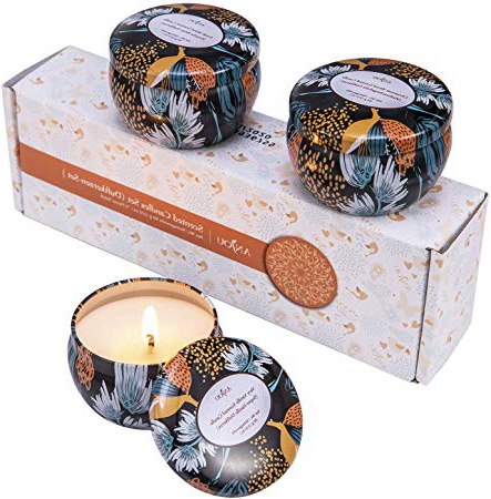 Anjou Velas Aromaticas Románticas Set de 3 Velas (Cera de Soja Fragancia, 13 Horas de Tiempo de Cocción por Taza, 3 x 60 g) Novia, Mujer