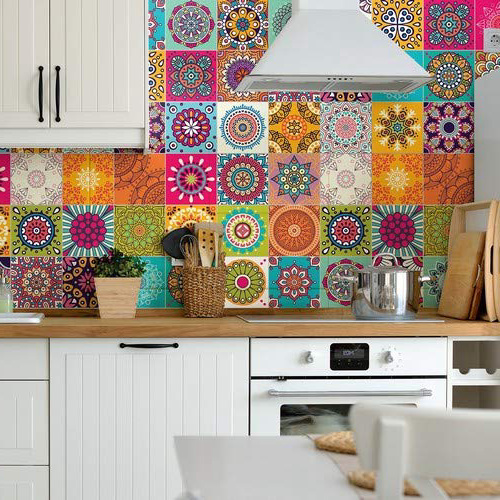 Azulejos Adhesivos de imitación para Pegar en la Pared, 15 x 15 cm, 60 Piezas
