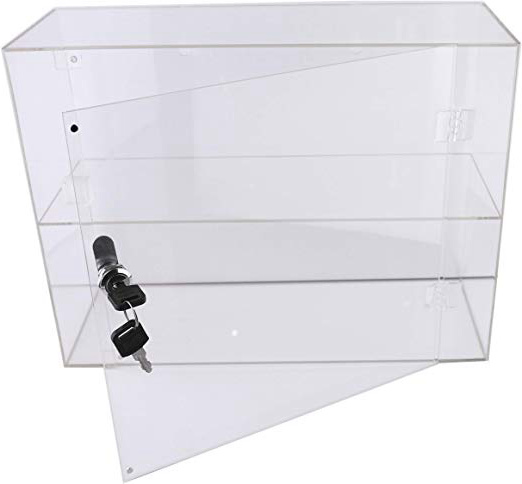 PC3721® 1 Vitrina de acrílico Transparente de Alto Brillo con 1 Estante y una Puerta Frontal con Bloqueo de Seguridad DB198C-06HZ
