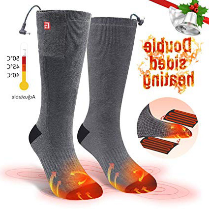 CAVEEN Calcetines Térmicos Eléctricos - Tres Clase del Temperatura Calcetines Calentadores para Esquiar, Aire Libre Deporte de Hombre, Mujer