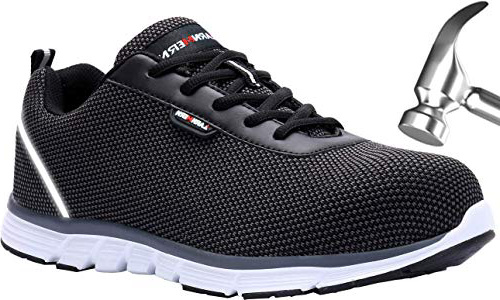 Zapatos de Seguridad Hombres, LM-30 Zapatillas de Trabajo con Punta de Acero Ultra Liviano Reflectivo Transpirable
